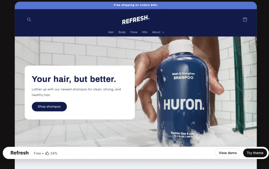 Refresh shopify theme